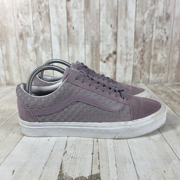 Vans Shoes - Vans Old Skool Woven Checkerboard Mauve Purple Suede Low Top Sneakers Womens 9